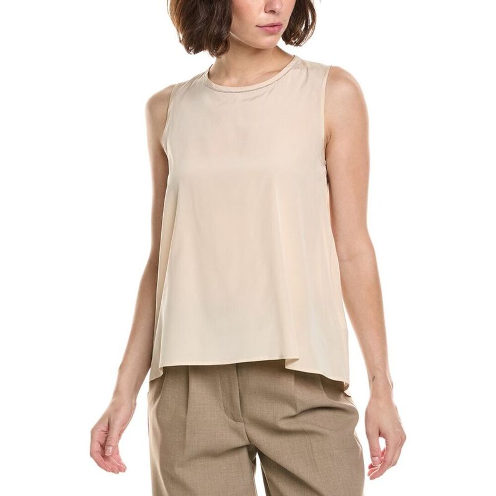 Peserico Womens  Silk-Blend Camisole, Brown